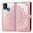 Custodia Portafoglio In Pelle Fantasia Modello Cover con Supporto per Samsung Galaxy M21s Oro Rosa