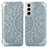 Custodia Portafoglio In Pelle Fantasia Modello Cover con Supporto per Samsung Galaxy S21 5G Grigio