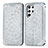 Custodia Portafoglio In Pelle Fantasia Modello Cover con Supporto per Samsung Galaxy S23 Ultra 5G Grigio