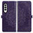 Custodia Portafoglio In Pelle Fantasia Modello Cover con Supporto per Samsung Galaxy Z Fold3 5G Viola