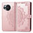 Custodia Portafoglio In Pelle Fantasia Modello Cover con Supporto per Sharp Aquos R8 Oro Rosa