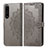 Custodia Portafoglio In Pelle Fantasia Modello Cover con Supporto per Sony Xperia 1 III Grigio