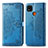 Custodia Portafoglio In Pelle Fantasia Modello Cover con Supporto per Xiaomi POCO C3 Blu