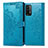 Custodia Portafoglio In Pelle Fantasia Modello Cover con Supporto per Xiaomi Redmi 9T 4G Blu