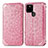 Custodia Portafoglio In Pelle Fantasia Modello Cover con Supporto S01D per Google Pixel 5a 5G Oro Rosa