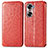 Custodia Portafoglio In Pelle Fantasia Modello Cover con Supporto S01D per Huawei Honor 60 5G Rosso