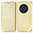 Custodia Portafoglio In Pelle Fantasia Modello Cover con Supporto S01D per Huawei Honor Magic3 5G Oro