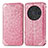 Custodia Portafoglio In Pelle Fantasia Modello Cover con Supporto S01D per Huawei Honor Magic3 Pro 5G Oro Rosa