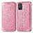 Custodia Portafoglio In Pelle Fantasia Modello Cover con Supporto S01D per Huawei Honor X10 Max 5G Oro Rosa