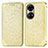 Custodia Portafoglio In Pelle Fantasia Modello Cover con Supporto S01D per Huawei P50e Oro