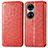 Custodia Portafoglio In Pelle Fantasia Modello Cover con Supporto S01D per Huawei P50e Rosso