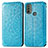 Custodia Portafoglio In Pelle Fantasia Modello Cover con Supporto S01D per Motorola Moto E30 Blu