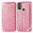 Custodia Portafoglio In Pelle Fantasia Modello Cover con Supporto S01D per Motorola Moto E30 Oro Rosa