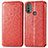 Custodia Portafoglio In Pelle Fantasia Modello Cover con Supporto S01D per Motorola Moto E30 Rosso