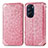 Custodia Portafoglio In Pelle Fantasia Modello Cover con Supporto S01D per Motorola Moto Edge 30 Pro 5G Oro Rosa