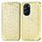 Custodia Portafoglio In Pelle Fantasia Modello Cover con Supporto S01D per Motorola Moto Edge Plus (2022) 5G Oro