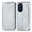 Custodia Portafoglio In Pelle Fantasia Modello Cover con Supporto S01D per Motorola Moto Edge X30 5G Argento