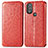 Custodia Portafoglio In Pelle Fantasia Modello Cover con Supporto S01D per Motorola Moto G Play Gen 2 Rosso