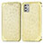 Custodia Portafoglio In Pelle Fantasia Modello Cover con Supporto S01D per Motorola Moto G Stylus (2021) Oro