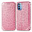 Custodia Portafoglio In Pelle Fantasia Modello Cover con Supporto S01D per Motorola Moto G31 Oro Rosa