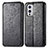 Custodia Portafoglio In Pelle Fantasia Modello Cover con Supporto S01D per OnePlus 9 5G Nero