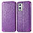 Custodia Portafoglio In Pelle Fantasia Modello Cover con Supporto S01D per OnePlus 9 5G Viola