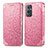 Custodia Portafoglio In Pelle Fantasia Modello Cover con Supporto S01D per OnePlus 9 Pro 5G Oro Rosa