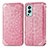 Custodia Portafoglio In Pelle Fantasia Modello Cover con Supporto S01D per OnePlus Nord 2 5G Oro Rosa