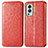 Custodia Portafoglio In Pelle Fantasia Modello Cover con Supporto S01D per OnePlus Nord 2 5G Rosso