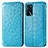 Custodia Portafoglio In Pelle Fantasia Modello Cover con Supporto S01D per Oppo A16 Blu