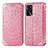 Custodia Portafoglio In Pelle Fantasia Modello Cover con Supporto S01D per Oppo A16 Oro Rosa