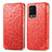 Custodia Portafoglio In Pelle Fantasia Modello Cover con Supporto S01D per Oppo A54 4G Rosso