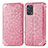 Custodia Portafoglio In Pelle Fantasia Modello Cover con Supporto S01D per Oppo F19s Oro Rosa