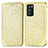 Custodia Portafoglio In Pelle Fantasia Modello Cover con Supporto S01D per Oppo Reno6 Pro 5G India Oro