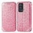 Custodia Portafoglio In Pelle Fantasia Modello Cover con Supporto S01D per Oppo Reno6 Pro 5G Oro Rosa