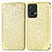 Custodia Portafoglio In Pelle Fantasia Modello Cover con Supporto S01D per Oppo Reno7 Pro 5G Oro