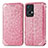 Custodia Portafoglio In Pelle Fantasia Modello Cover con Supporto S01D per Oppo Reno7 Pro 5G Oro Rosa