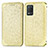 Custodia Portafoglio In Pelle Fantasia Modello Cover con Supporto S01D per Realme 8 5G Oro