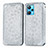 Custodia Portafoglio In Pelle Fantasia Modello Cover con Supporto S01D per Realme 9 4G Argento