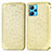 Custodia Portafoglio In Pelle Fantasia Modello Cover con Supporto S01D per Realme 9 4G Oro