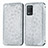 Custodia Portafoglio In Pelle Fantasia Modello Cover con Supporto S01D per Realme 9 5G India Argento