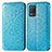 Custodia Portafoglio In Pelle Fantasia Modello Cover con Supporto S01D per Realme 9 5G India Blu