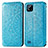 Custodia Portafoglio In Pelle Fantasia Modello Cover con Supporto S01D per Realme C20 Blu