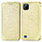 Custodia Portafoglio In Pelle Fantasia Modello Cover con Supporto S01D per Realme C20 Oro