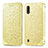 Custodia Portafoglio In Pelle Fantasia Modello Cover con Supporto S01D per Samsung Galaxy A01 SM-A015 Oro