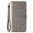 Custodia Portafoglio In Pelle Fantasia Modello Cover con Supporto S01D per Samsung Galaxy A02 Grigio