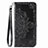 Custodia Portafoglio In Pelle Fantasia Modello Cover con Supporto S01D per Samsung Galaxy A02 Nero