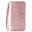 Custodia Portafoglio In Pelle Fantasia Modello Cover con Supporto S01D per Samsung Galaxy A02 Oro Rosa