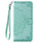 Custodia Portafoglio In Pelle Fantasia Modello Cover con Supporto S01D per Samsung Galaxy A02 Verde