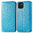 Custodia Portafoglio In Pelle Fantasia Modello Cover con Supporto S01D per Samsung Galaxy A03 Blu